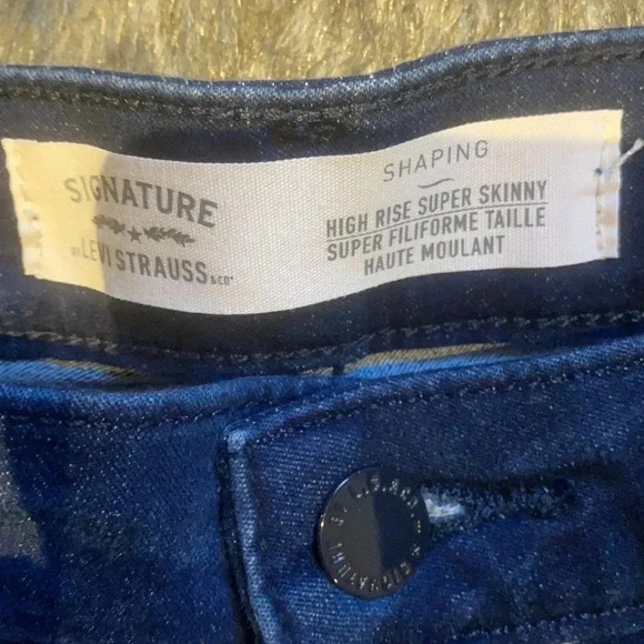 Levi’s strauss signature dark blue wash high  waisted super skinny jeans - Picture 7 of 15